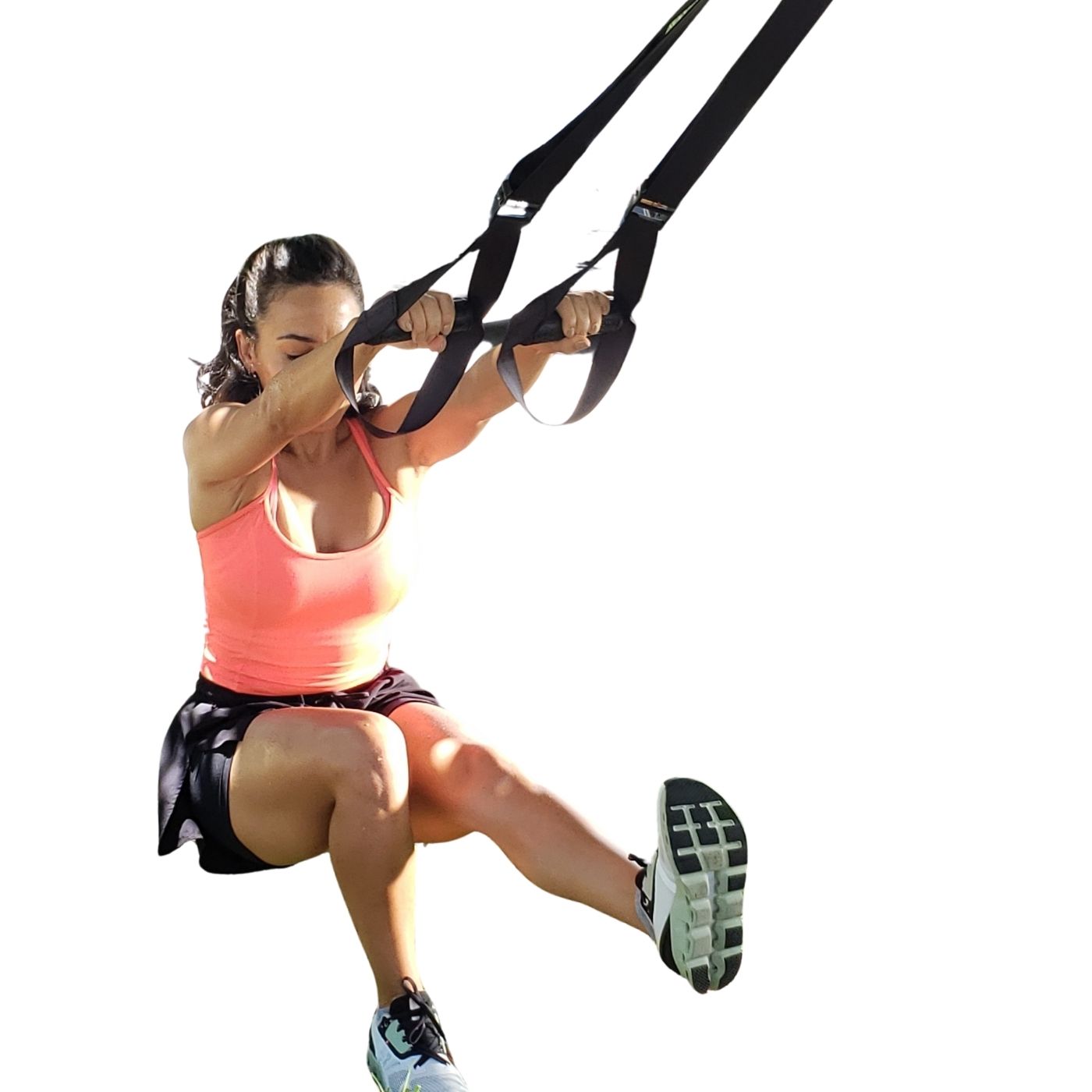 Athlete performing a suspended one leg dip with the NOSSK Twin Pro Trainer demonstrating good form