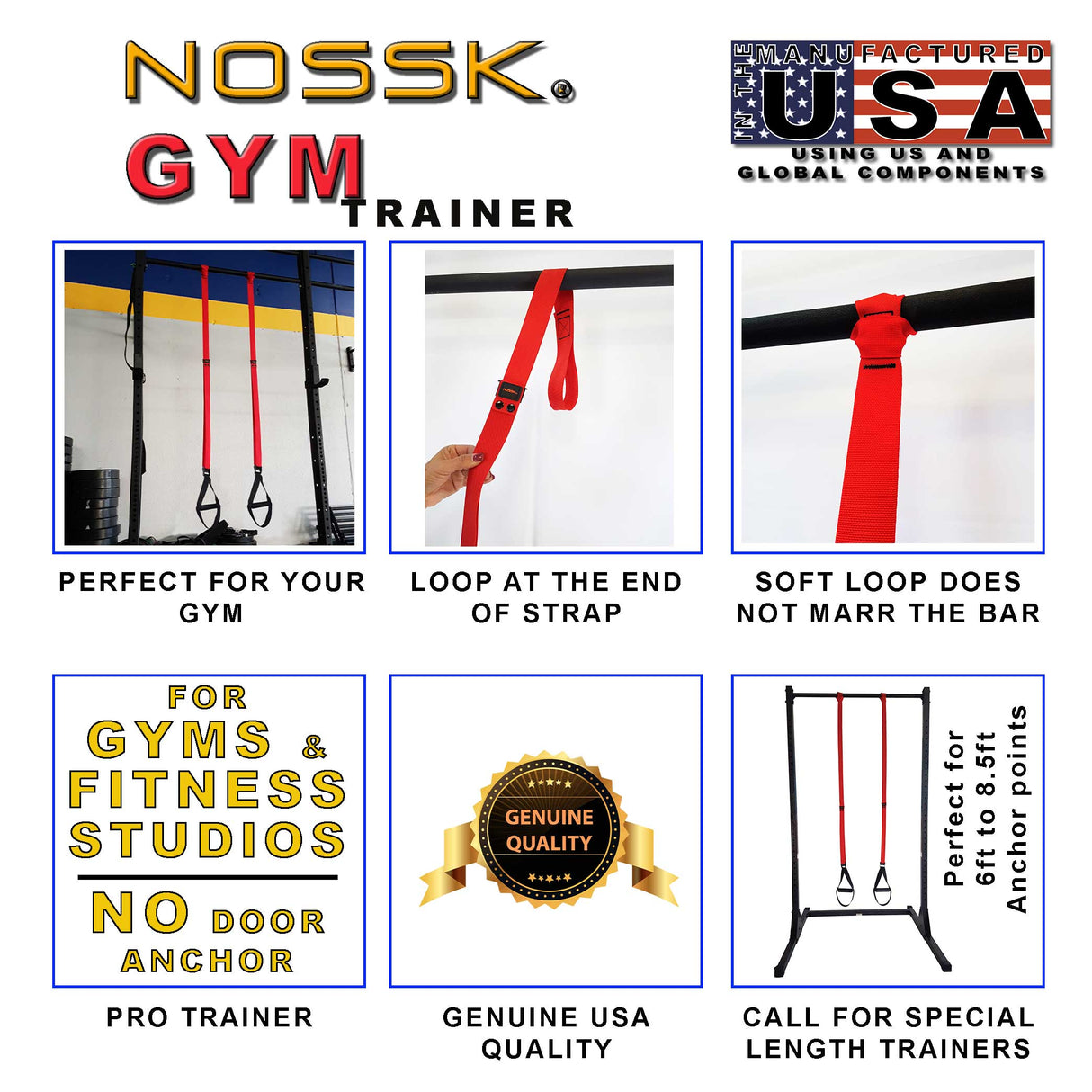 NOSSK GYM Suspension Bodyweight Strap Trainer Details