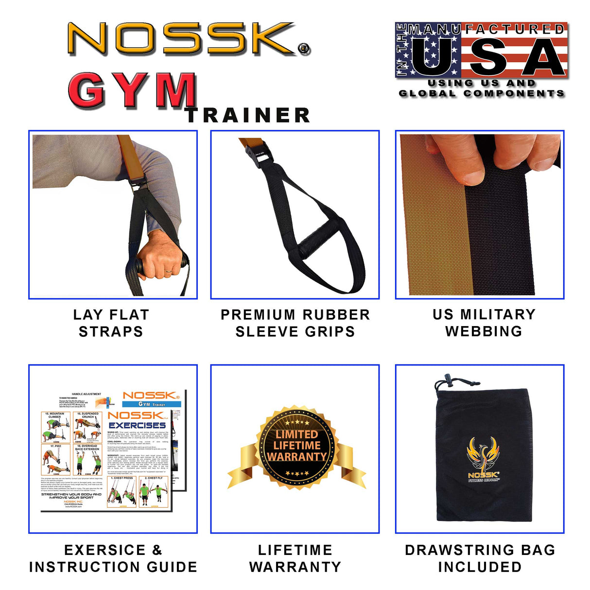 NOSSK GYM Suspension Bodyweight Strap Trainer Details 2