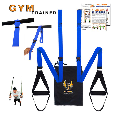 NOSSK GYM Suspension Bodyweight Strap Trainer BLUE