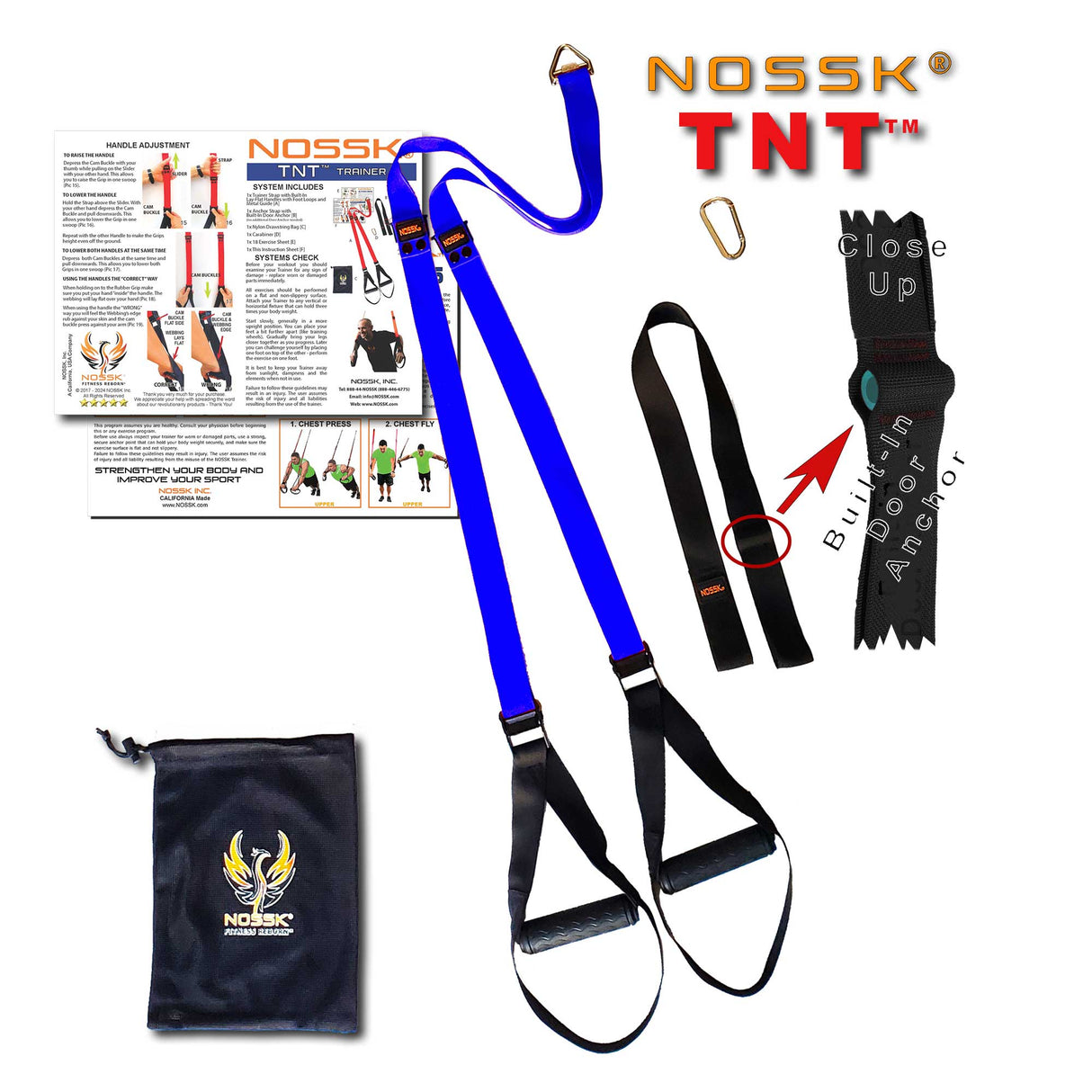 NOSSK TNT Suspension Fitness Trainer BLUE